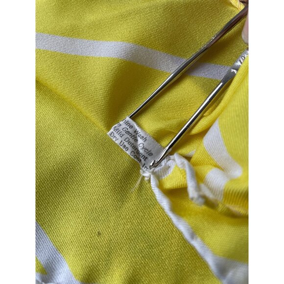 Vintage Floral Rectangle Scarf Lightweight Yellow Polyester Boho Neck Wrap - Picture 5 of 5